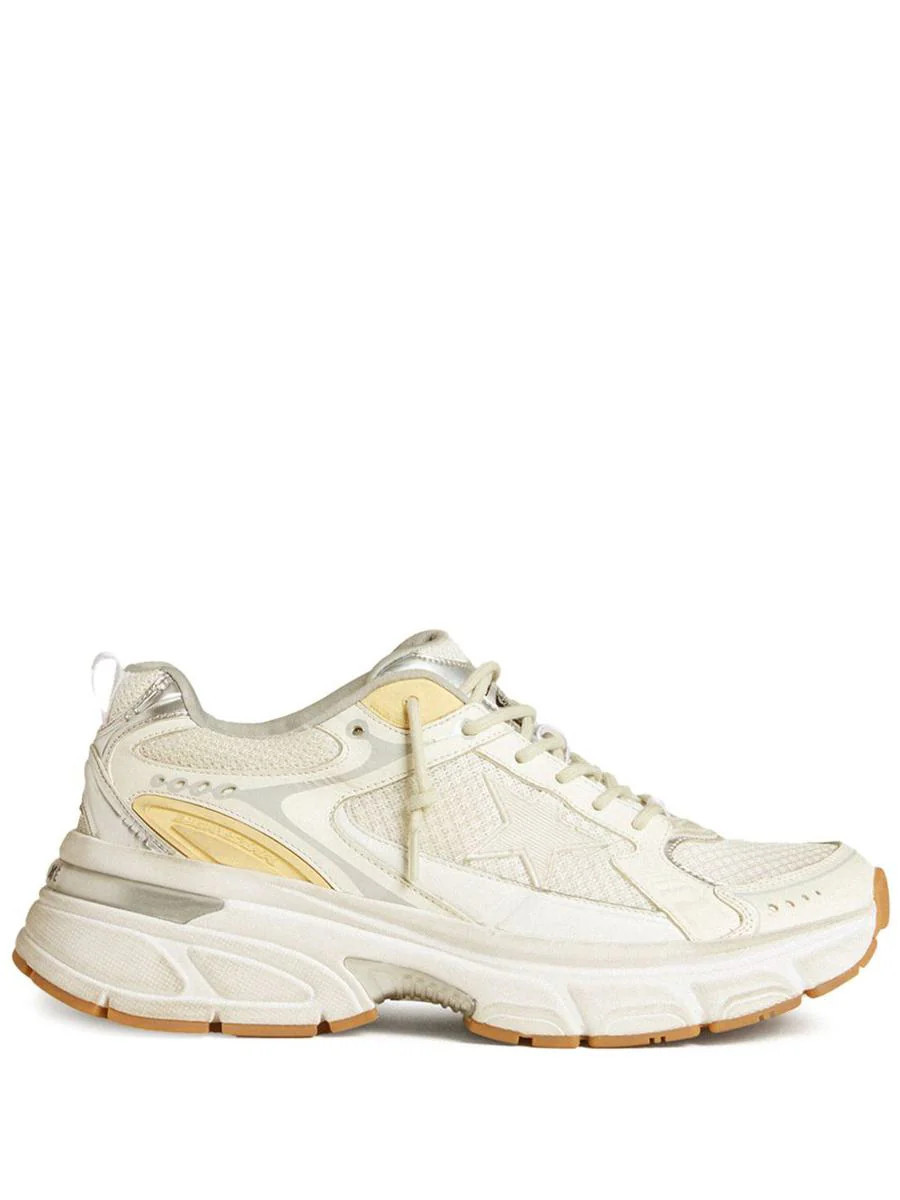 Golden Goose 'Lightstar' Sneakers In White And Yellow | Baltini