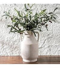 Mitt&Ditt Ceramic Flower Vase with Handles, 11 inch Tall Off-White Vase, Large Decorative Terraco... | Amazon (US)