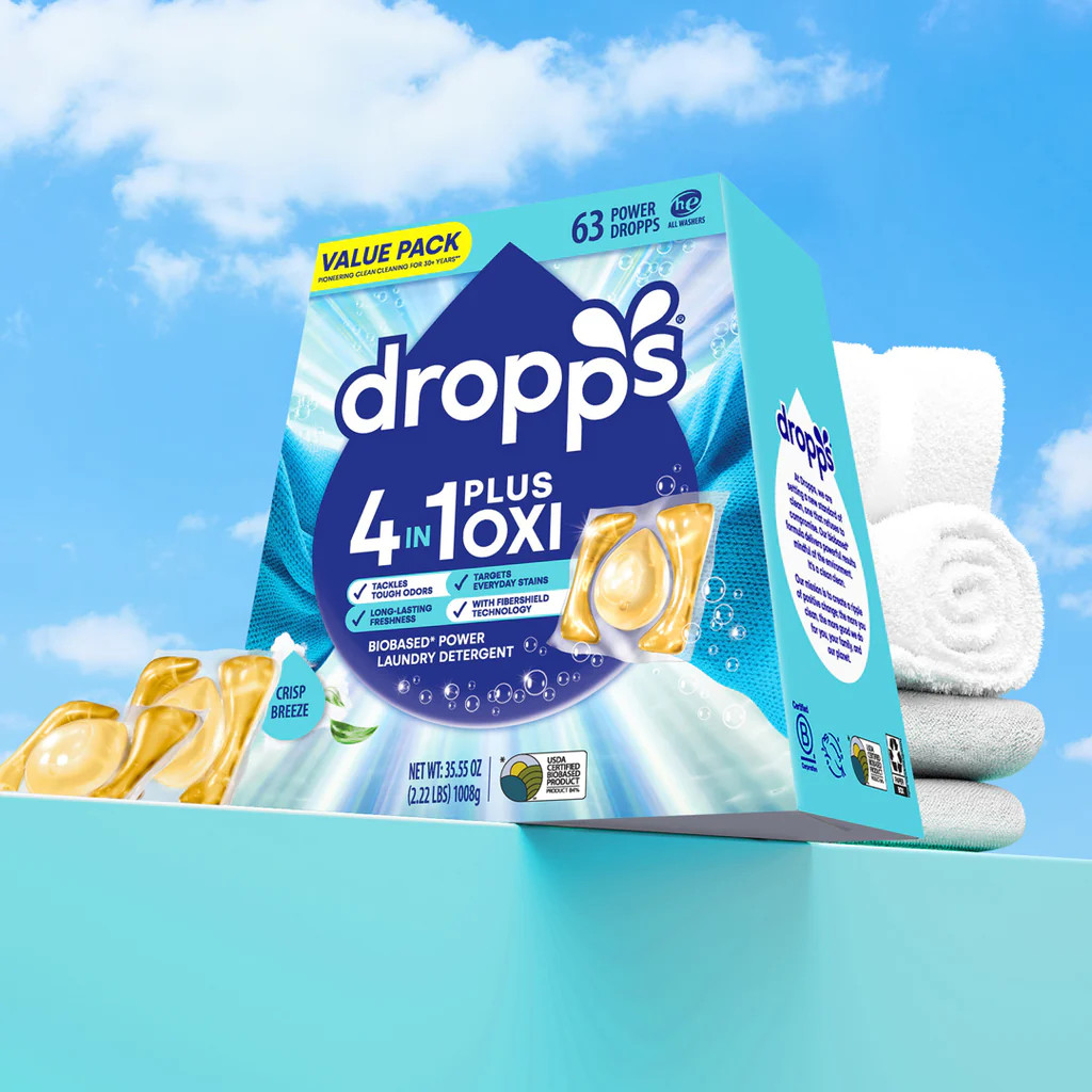 4-in-1 Plus Oxi Biobased Power Laundry Detergent Pods, Crisp Breeze | Dropps