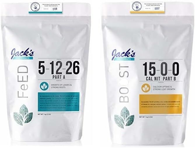 Jack's Nutrients Calcium Nitrate Fertilizer 15-0-0 (Part A and B Dual Pack, 4.4 Pounds Total (2 P... | Amazon (US)