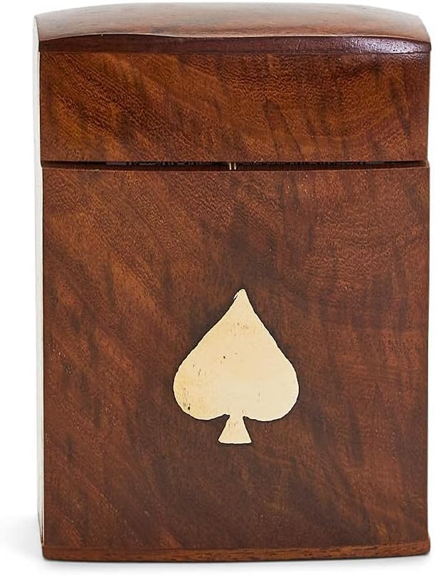 Two's Company 53576 Wood Crafted Playing Card Set in Wooden Box, 4.5-inch Height | Amazon (US)