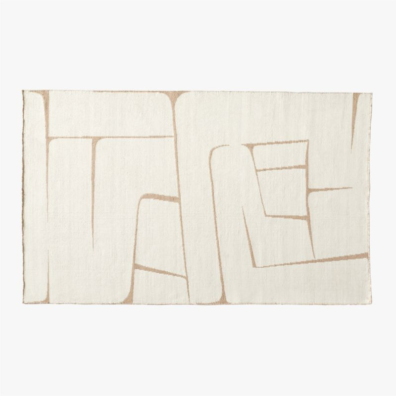 Faro Modern Handwoven Performance White and Natural Indoor/Outdoor Area Rug 5'x8' + Reviews | CB2 | CB2