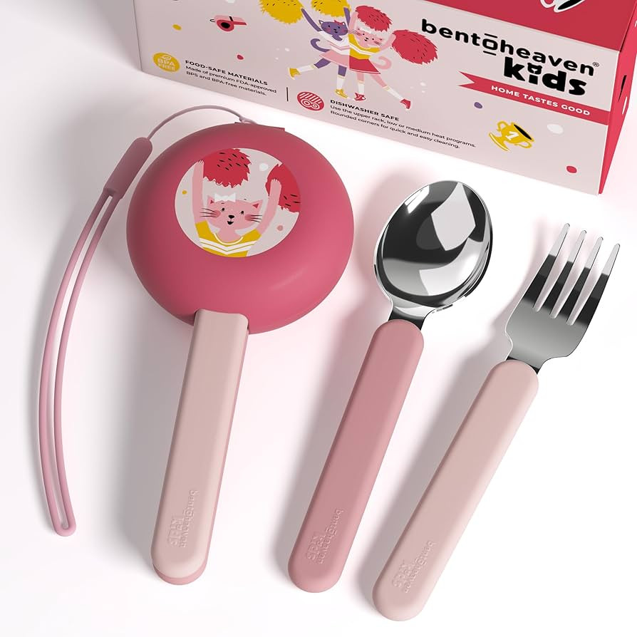 Bentoheaven Kids Travel Utensils with Case, Food-Grade Stainless Steel & BPA-Free Plastic, Travel... | Amazon (US)