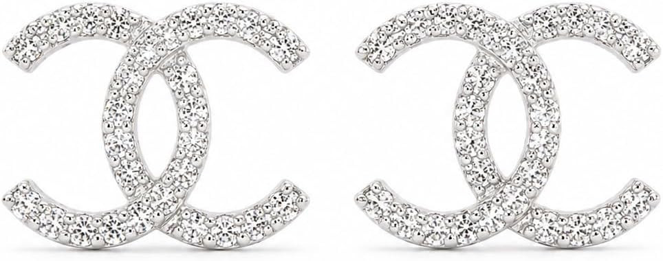 Gold Pavé Crest Earrings for Women | Sparkling Stud Earrings | Lightweight & Elegant Earrings | Amazon (US)