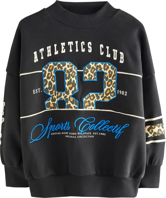 Kids' Leopard Print Varsity Sweatshirt | Nordstrom
