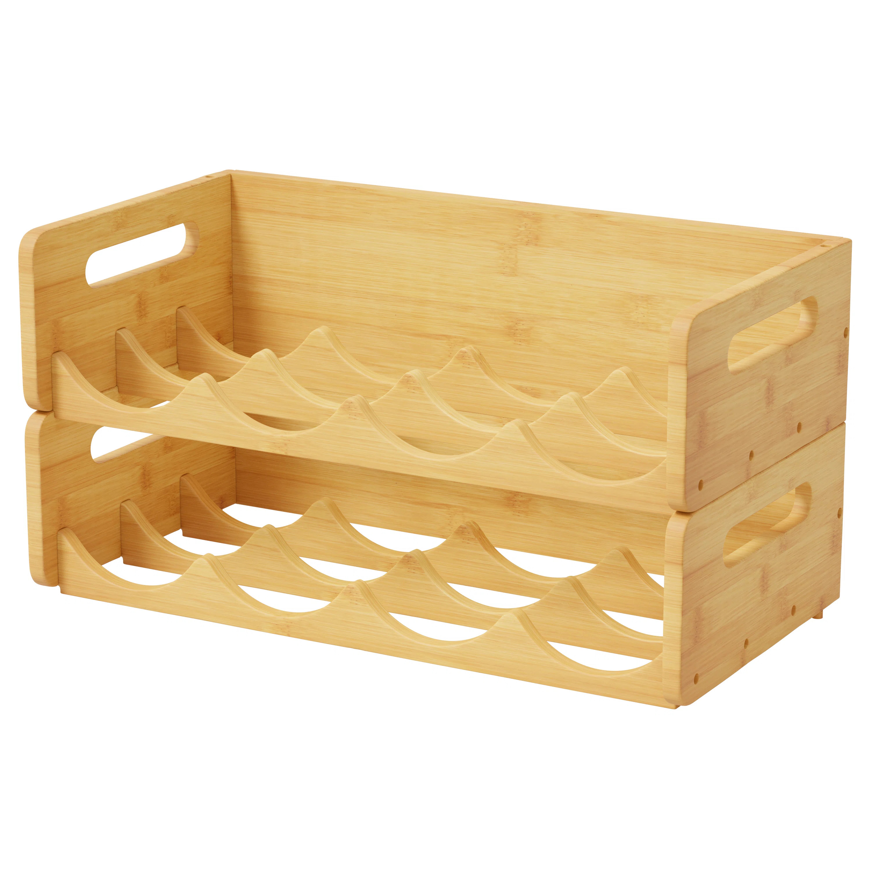 Bamboo Water Bottle Organizer with Labels, 2 Pack, Kitchen Pantry Storage Rack for Cup, Wine & Bo... | Wayfair North America