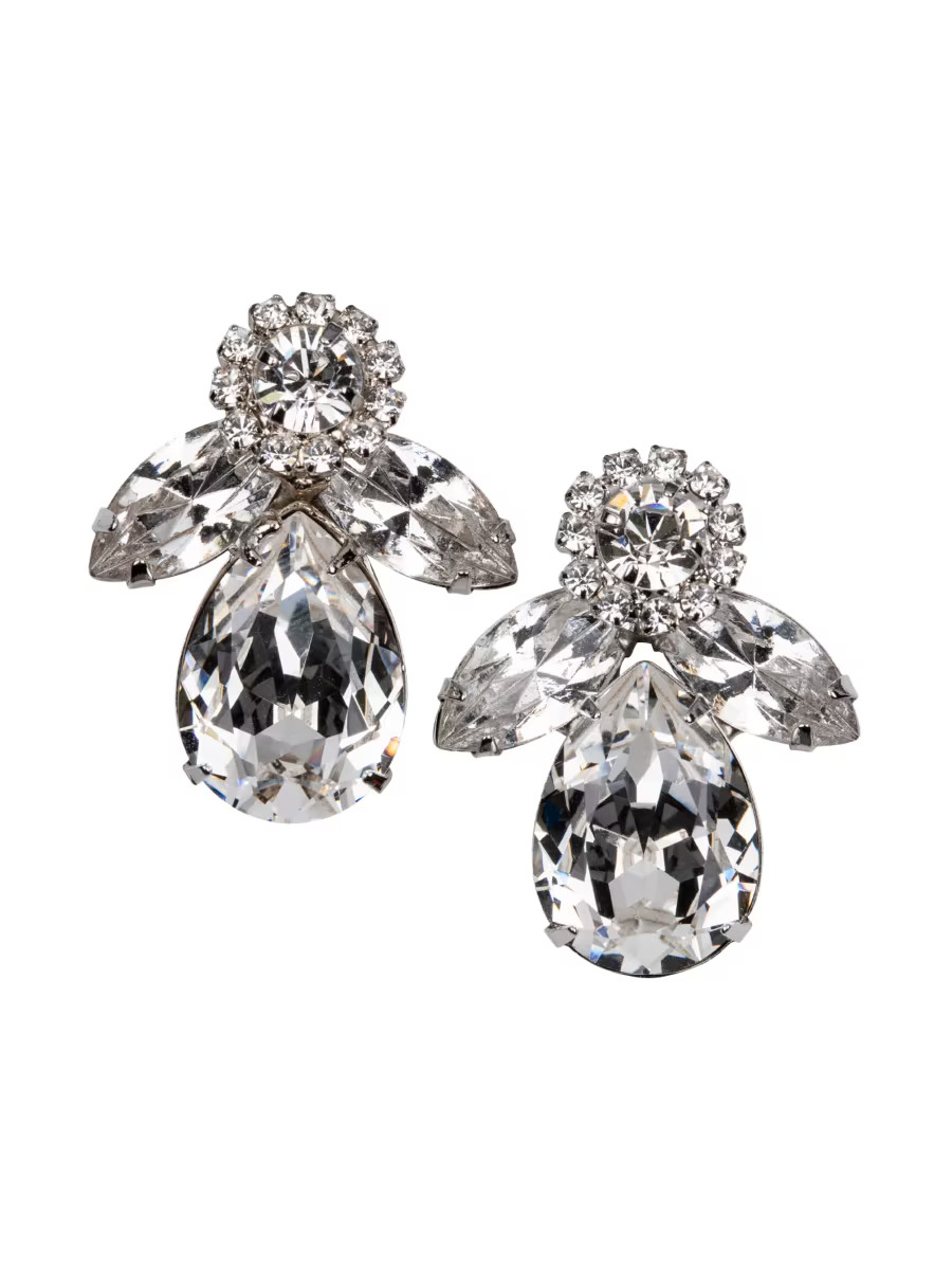 Edith Silvertone & Crystal Drop Earrings | Saks Fifth Avenue