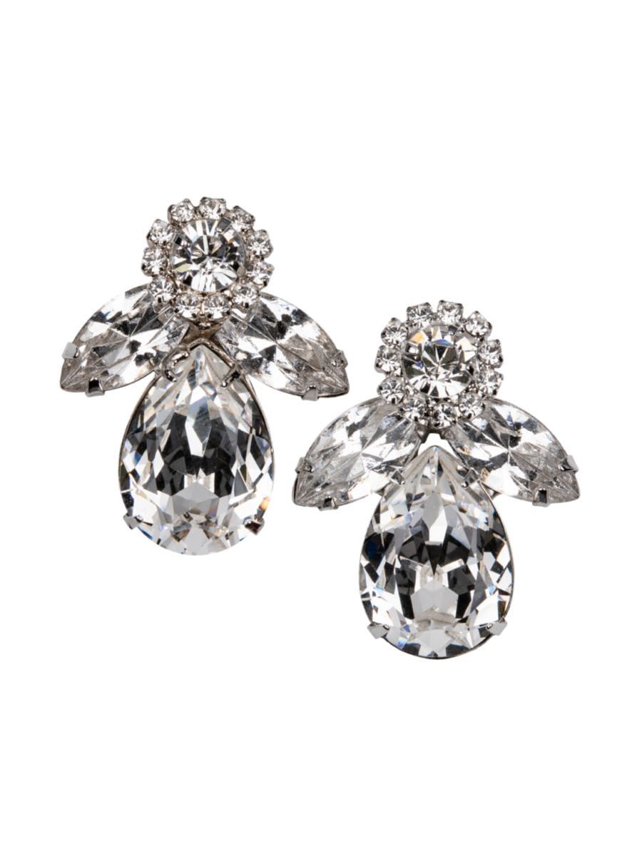 Edith Silvertone & Crystal Drop Earrings | Saks Fifth Avenue