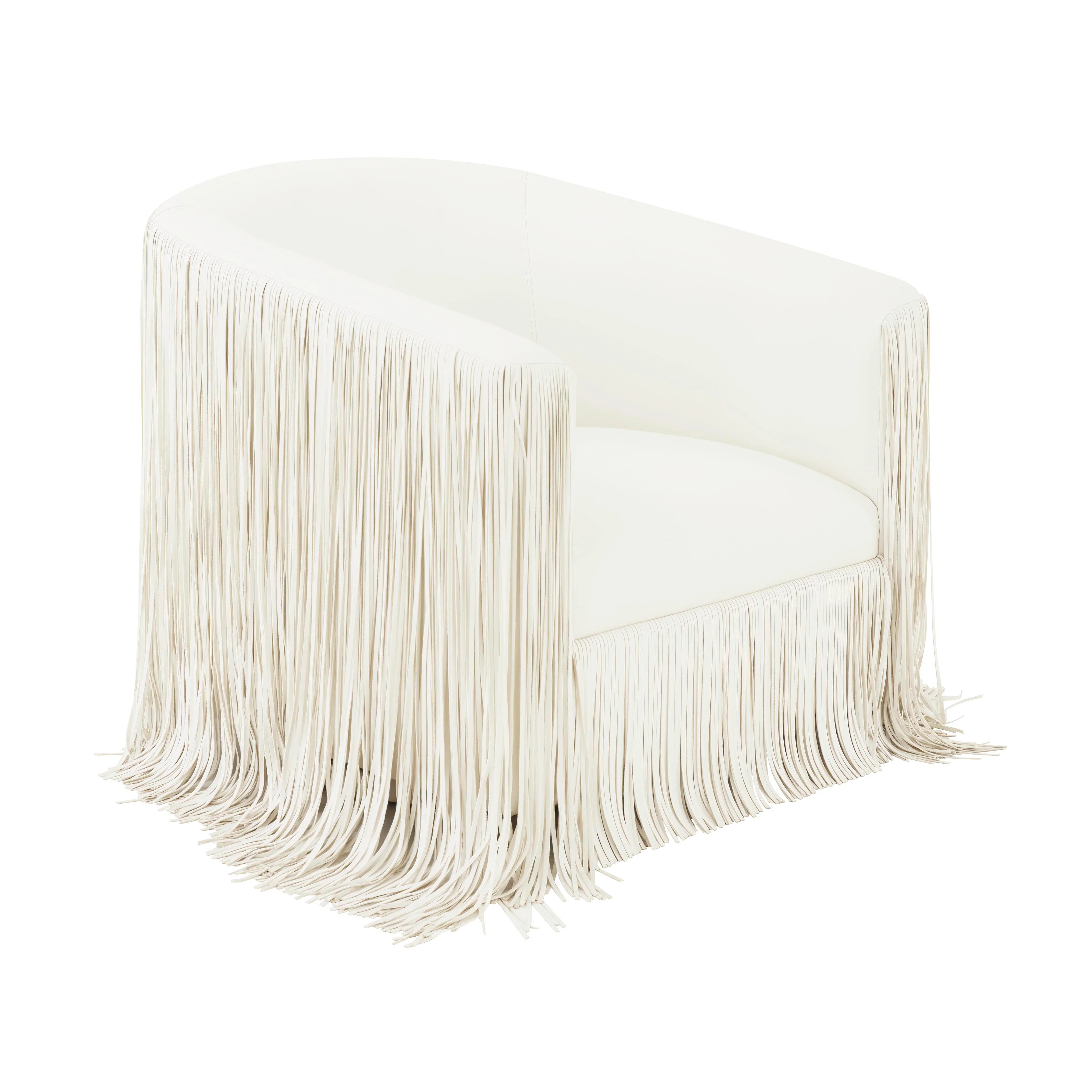 Shag Me Performance Vegan Leather Swivel Accent Chair | TOV Furniture