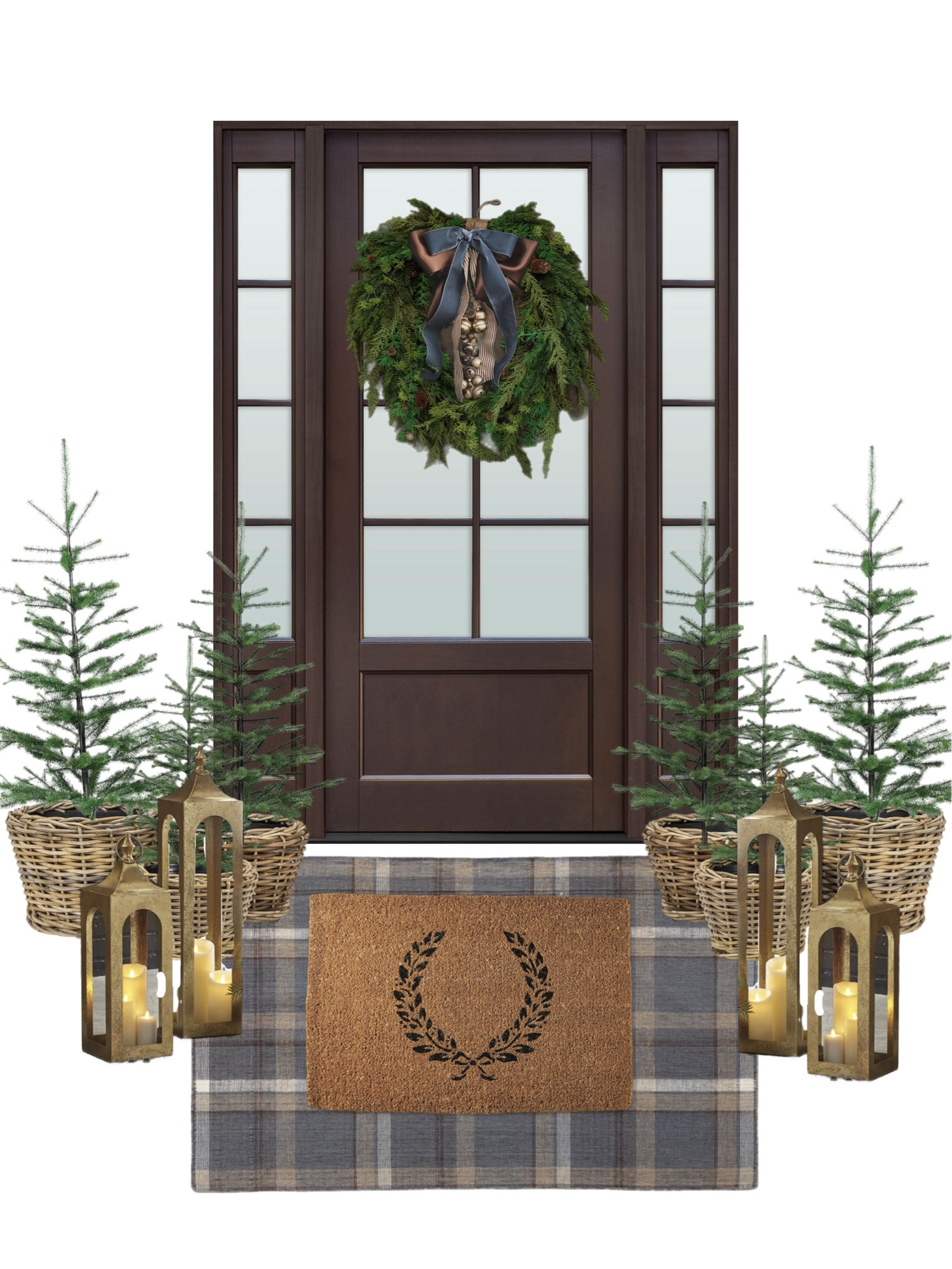 Working on designing my Christmas Front porch! I love this plaid rug, and it’s on sale too! This wreath is a fan favorite and definitely a favorite of mine too! 

McGee Christmas Holiday holiday decor front porch decor European christmas Christmas wreath holiday wreath ribbon porch tree front door decor wicker planters 

#LTKHoliday #LTKSeasonal #LTKhome