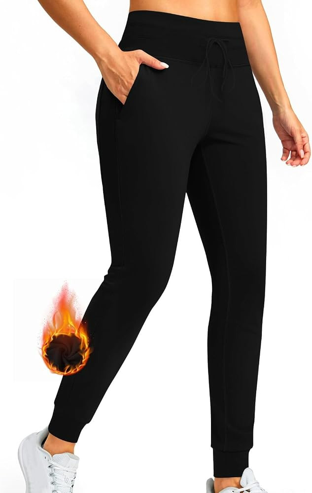 Thick High Waist Yoga Pants with Pockets Workout Leggings Tummy Control Leggings Soft Yoga Pants ... | Amazon (US)