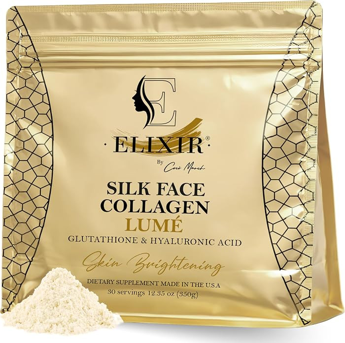 Elixir Silk Face Collagen Lum\u00e9 - Collagen Powder with Hyaluronic Acid & Glutathione \u2013 C... | Amazon (US)