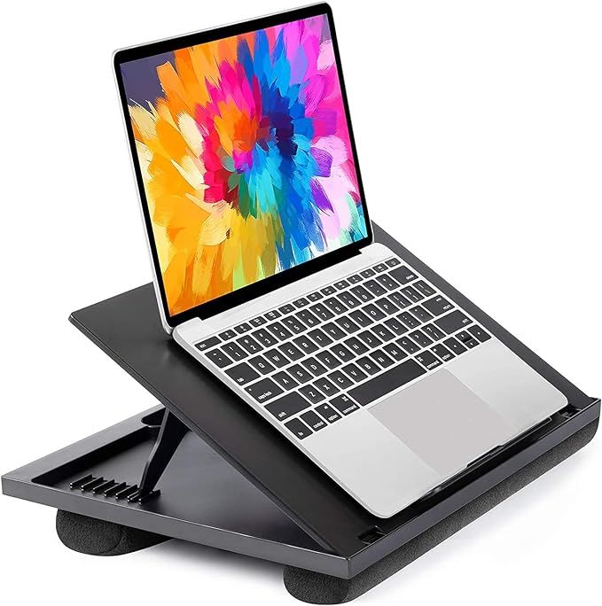 Adjustable Lap Desk - with 8 Adjustable Angles & Dual Cushions Laptop Stand for Car Laptop Desk, ... | Amazon (US)