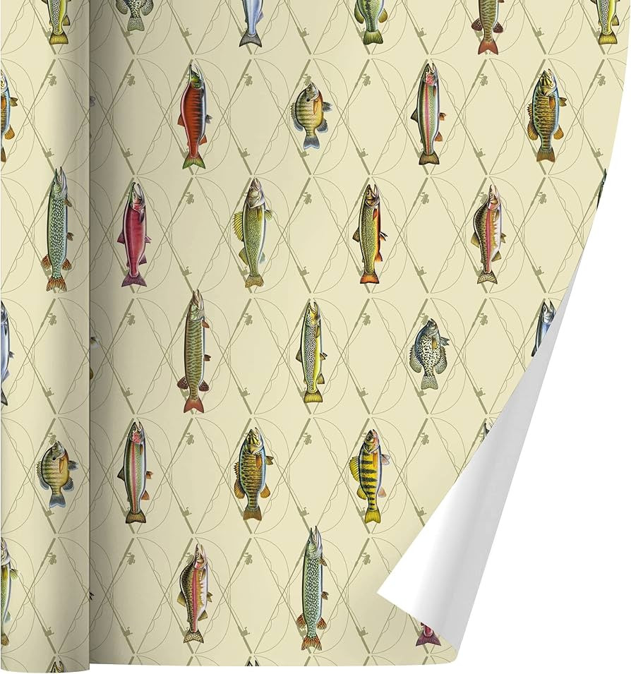 GRAPHICS & MORE Fish and Crossed Fishing Rods Gift Wrap Wrapping Paper Rolls | Amazon (US)