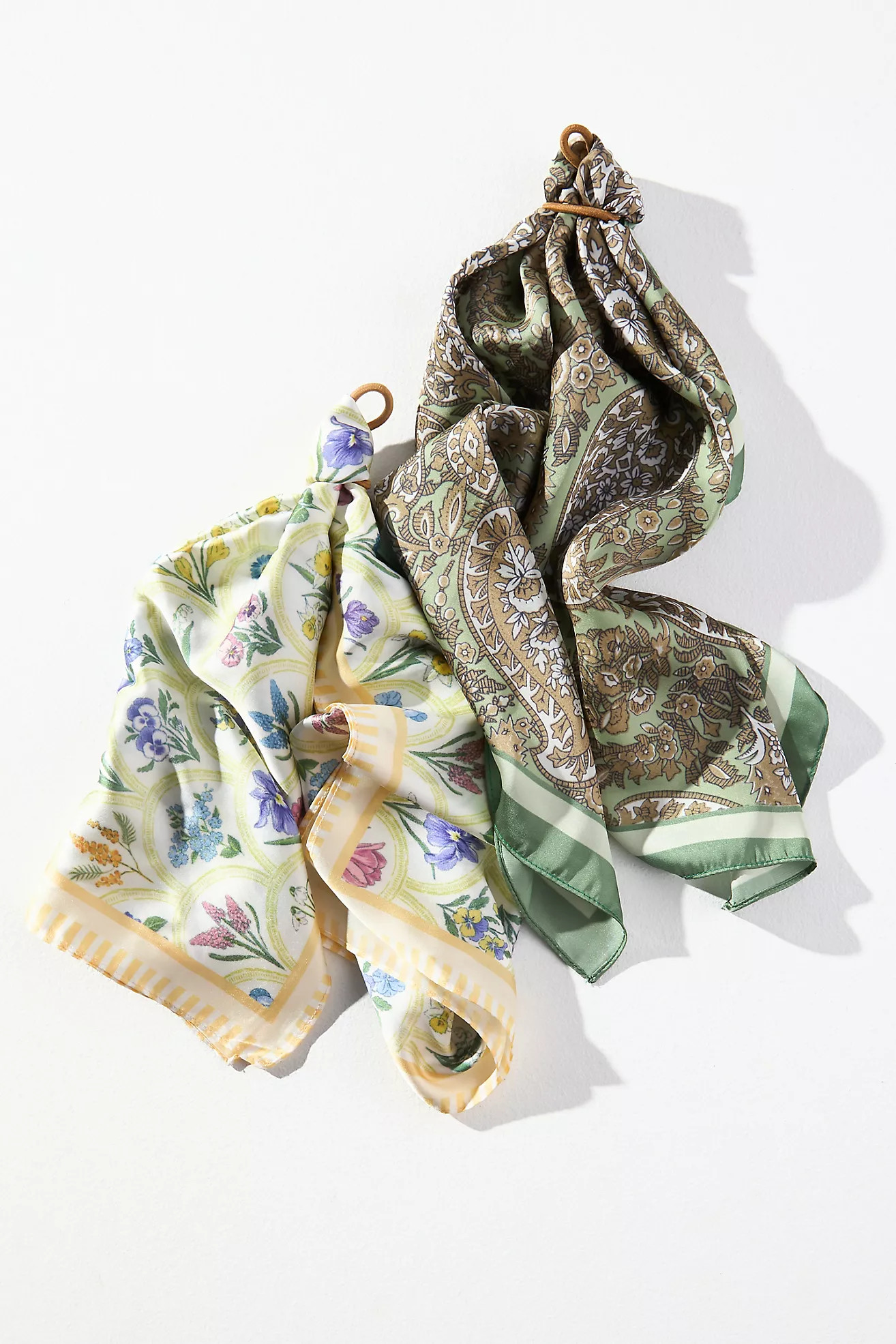 Wallpaper Floral Hair Scarves, Set of 2 | Anthropologie (US)