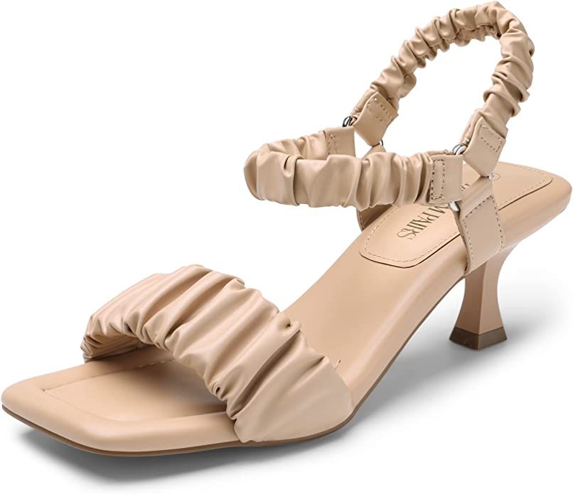 DREAM PAIRS Kitten Heels for Women Comfortable Low Heels Sandals Suqare Open Toe Cute Wedding Par... | Amazon (US)