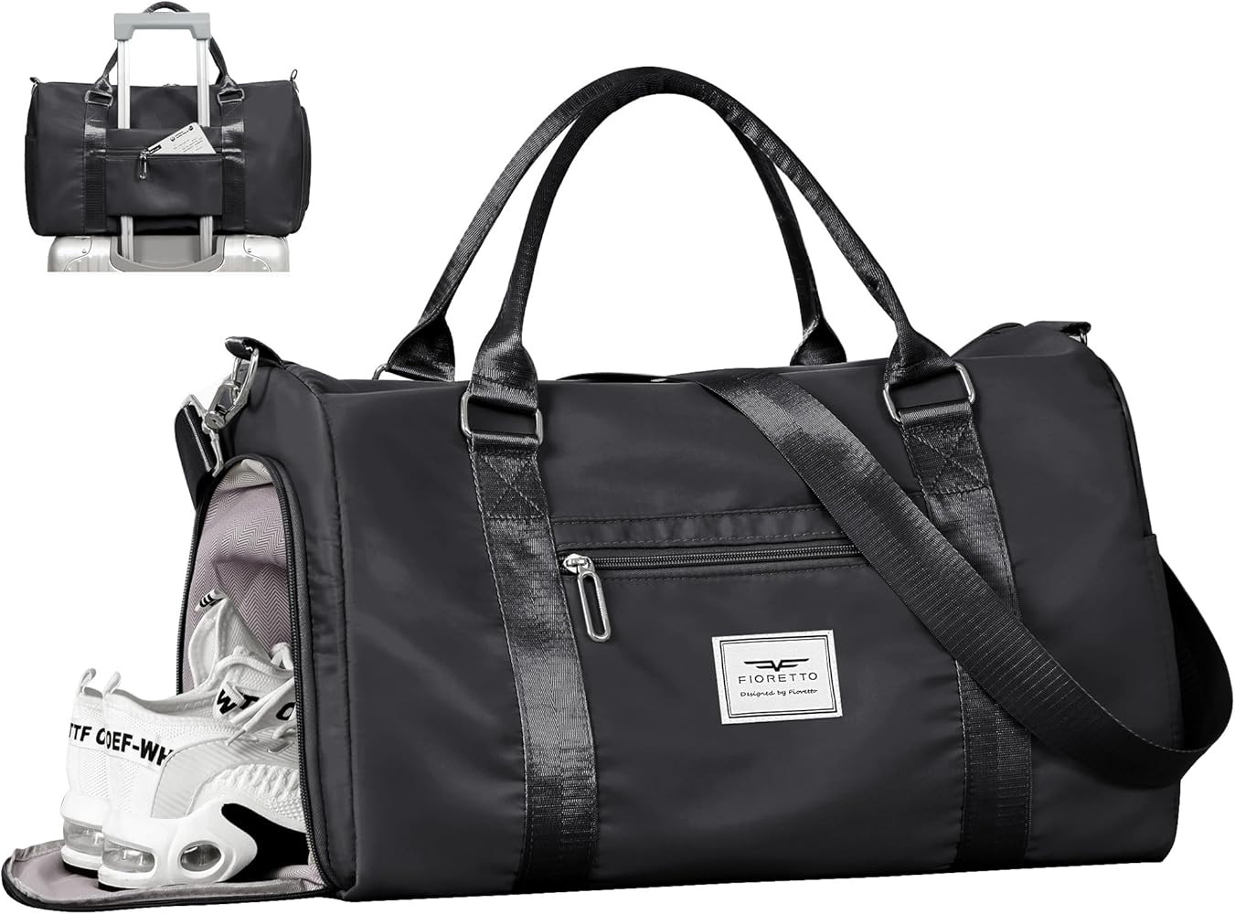 FIORETTO Womens Gym Tote Duffle Bag with Wet Pocket & Shoe Compartment, Sports Duffel Overnight W... | Amazon (US)