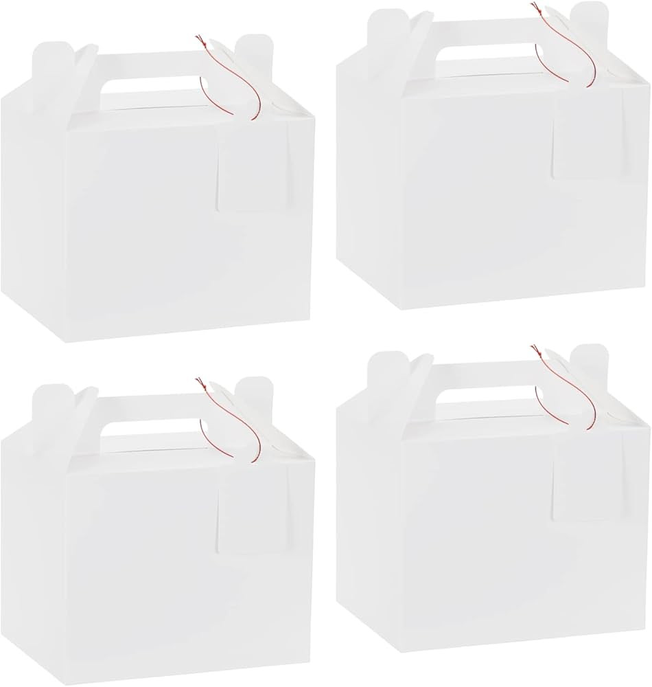 Frantis 12 Pack White Treat Boxes Gable Boxes with Rope and Tag Party Favor Boxes Gift Boxes for ... | Amazon (US)