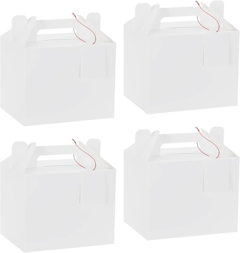 Frantis 12 Pack White Treat Boxes Gable Boxes with Rope and Tag Party Favor Boxes Gift Boxes for ... | Amazon (US)