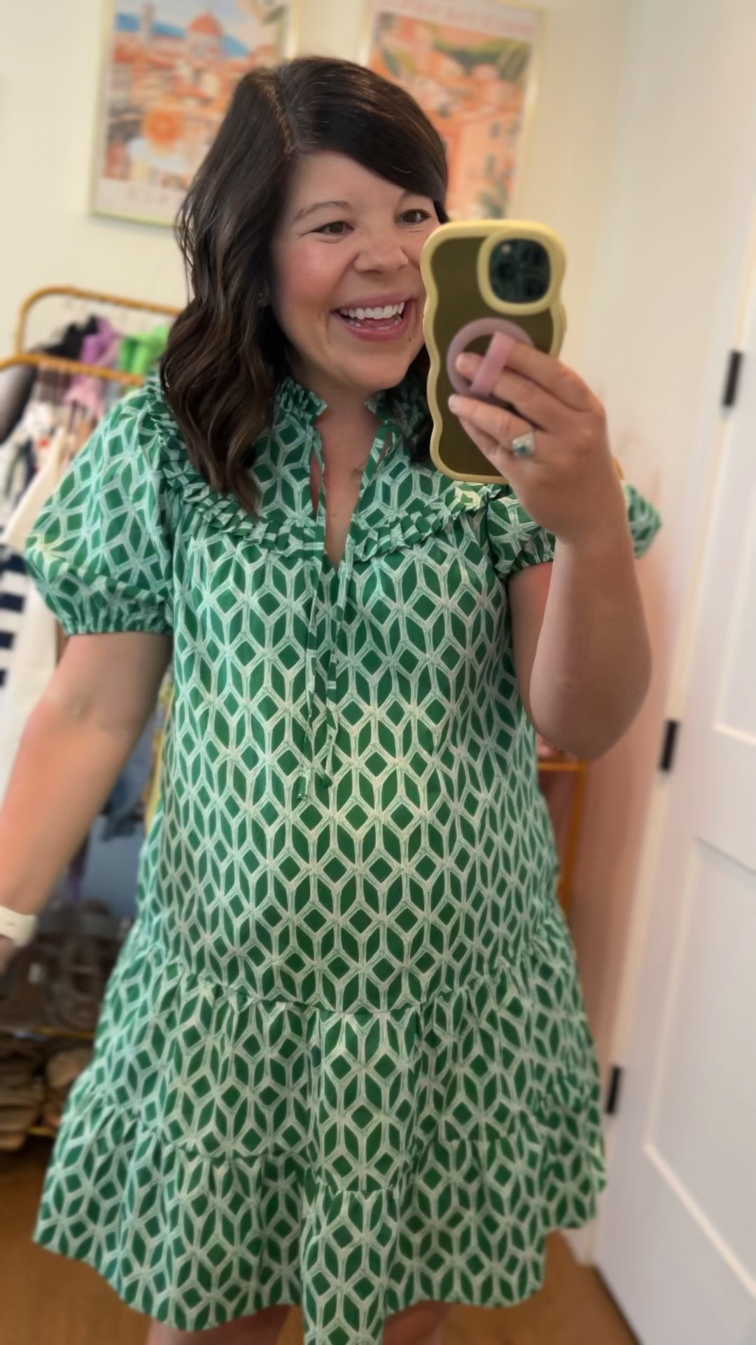 Bump friendly dress that would also be a great casual Easter dress. Wearing my pre-pregnancy size small at 25 weeks pregnant. ￼

#LTKSeasonal #LTKBump #LTKBaby
