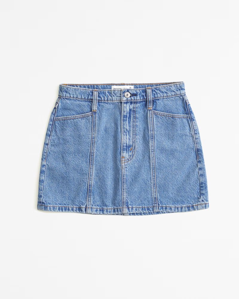 Seamed Denim Mini Skirt | Abercrombie & Fitch (US)