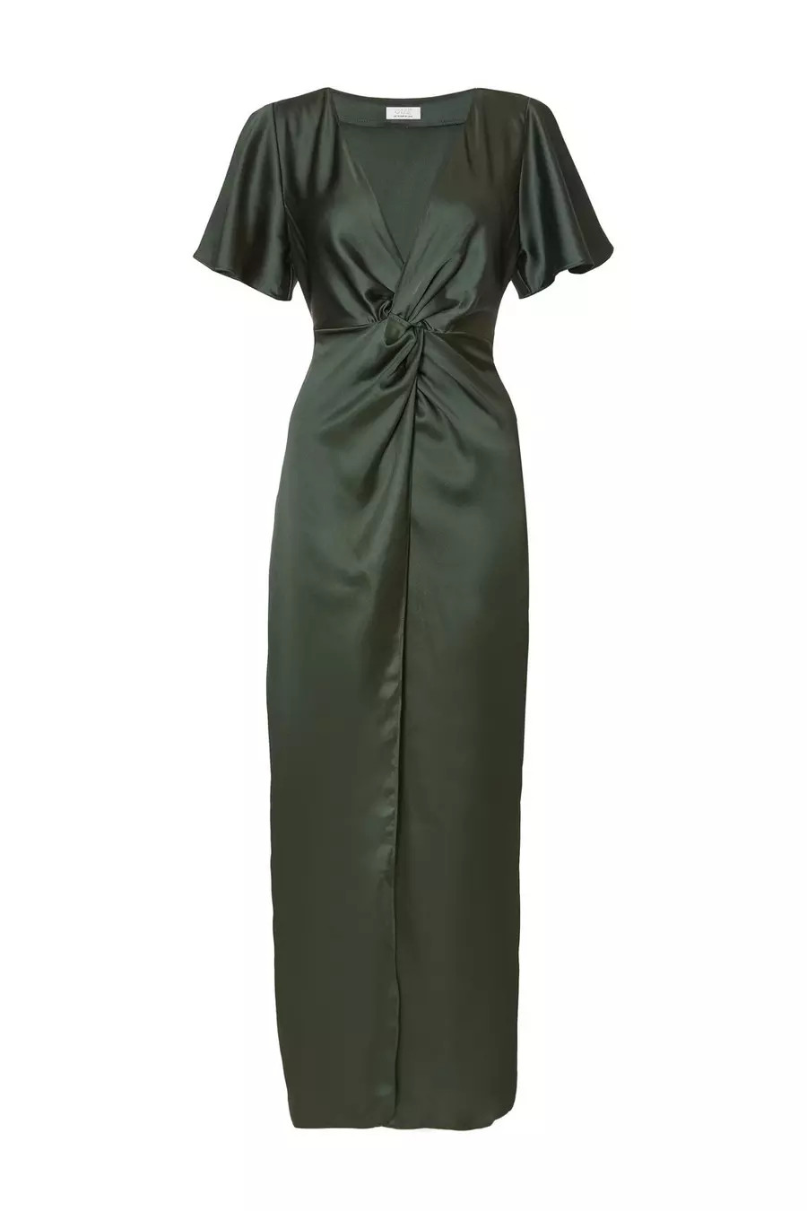 Dark Green Satin Midaxi Dress | Quiz Clothing