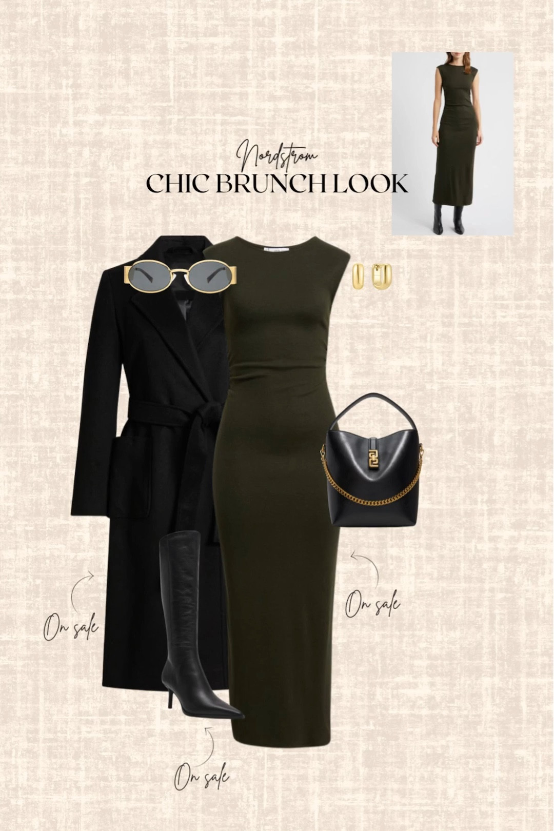 Nordstrom Chic Brunch Look! 

Chic workwear, midi dress on Sale, bag, sunglasses, boots, earrings, sunglasses 

#LTKootd #LTKWorkwear #LTKSaleAlert