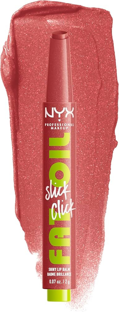 NYX PROFESSIONAL MAKEUP Fat Oil Slick Click, Lightweight, Buildable, Pigmented Vegan Lip Balm - N... | Amazon (US)