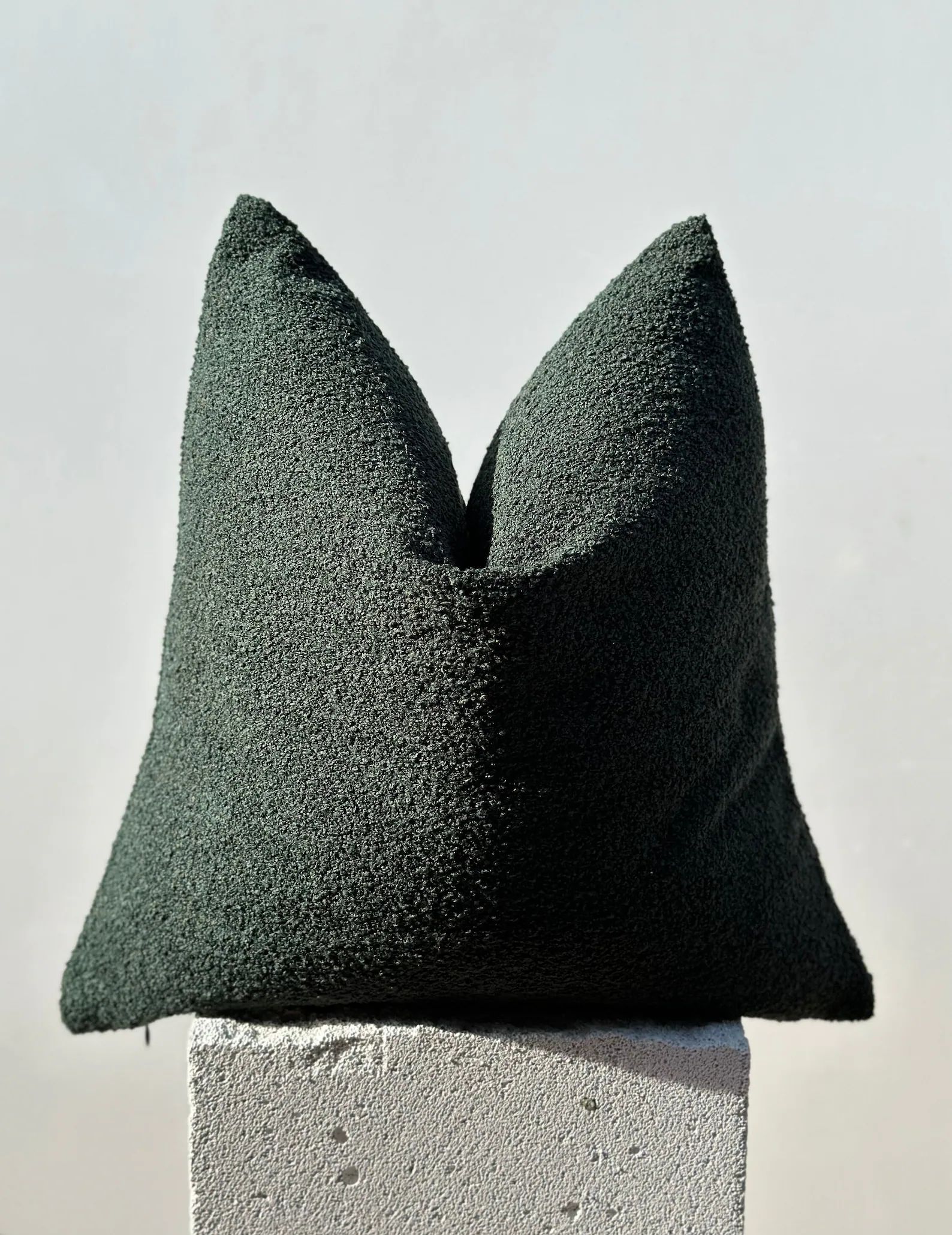 Green Boucle Pillow Cover,Wool Textured Pillowcase, Custom Size, Christmas,Boho Home Decor Pillow... | Etsy (US)