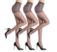 G&Y 3 Pairs Women's Sheer Tights - 20D Control Top Pantyhose with Reinforced Toes | Amazon (US)