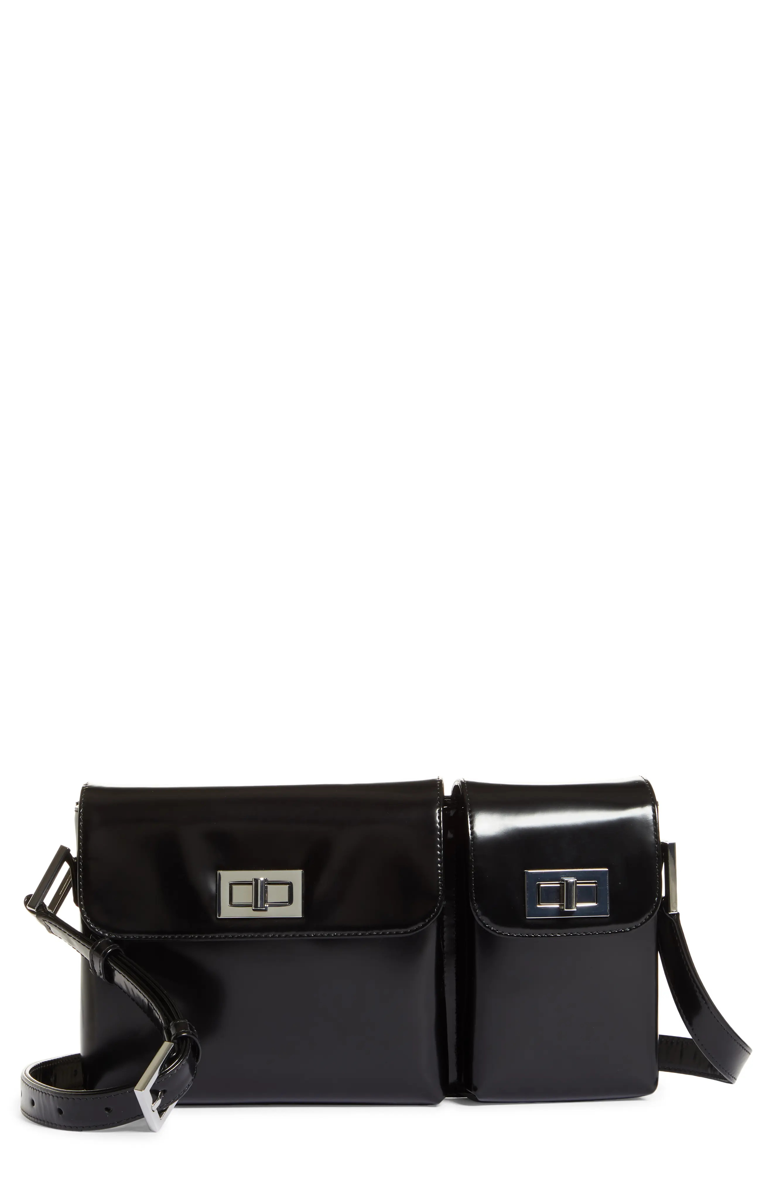 By Far Billy Leather Convertible Crossbody Bag in Black at Nordstrom, Size Medium | Nordstrom