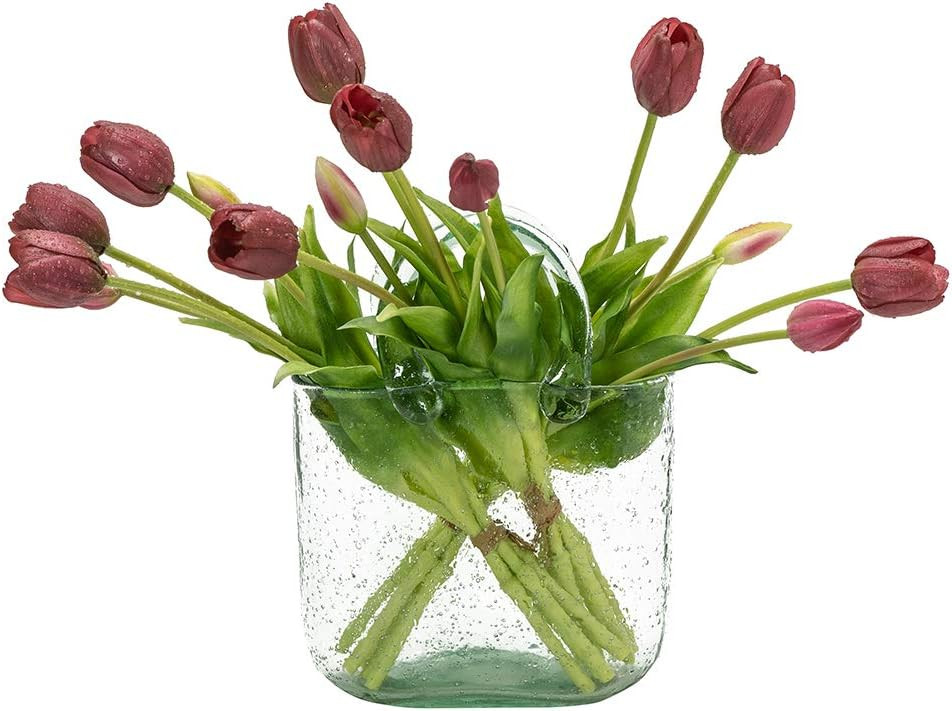 DUYONE 15pcs Artificial Tulips Flowers, Latex Bouquet, Fake Tulips for Office Wedding Party Home ... | Amazon (US)