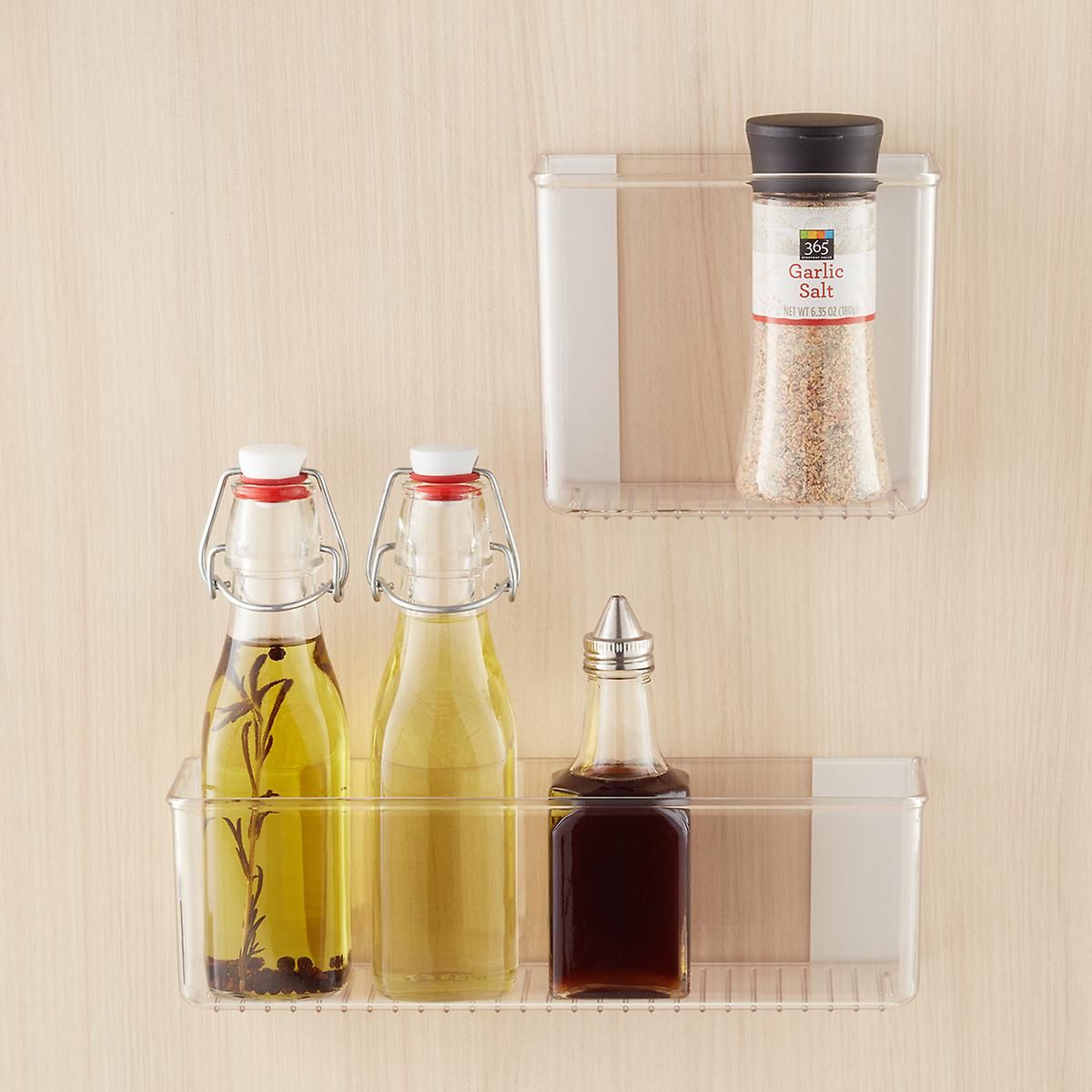 iDESIGN Affixx Adhesive Organizer Bin Clear | The Container Store