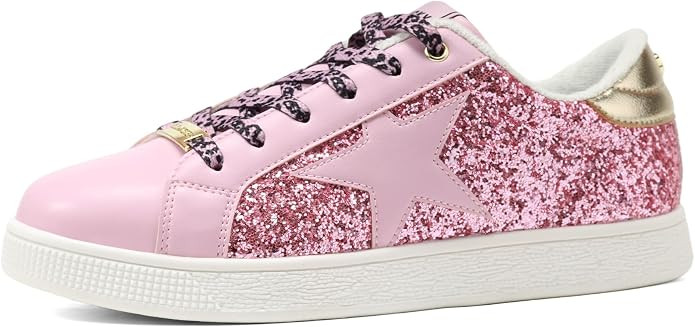 K KIP WOK Glitter Fashion Sneakers | Sparkly Bling Shiny Bedazzled Wedding Bridal Shoes for Women | Amazon (US)