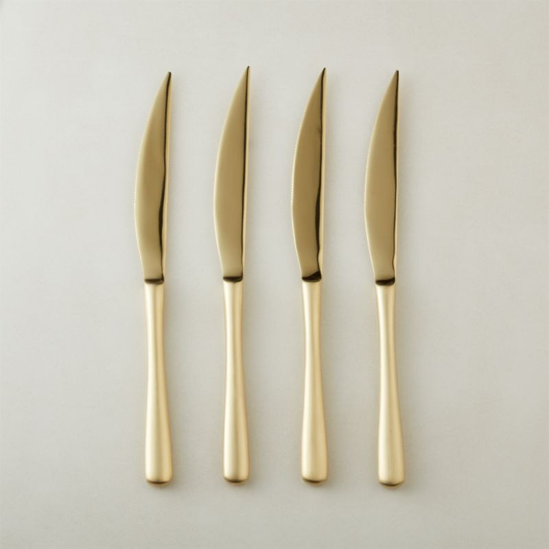 Sizzle Gold Steak Knives Set of 4 + Reviews | CB2 | CB2