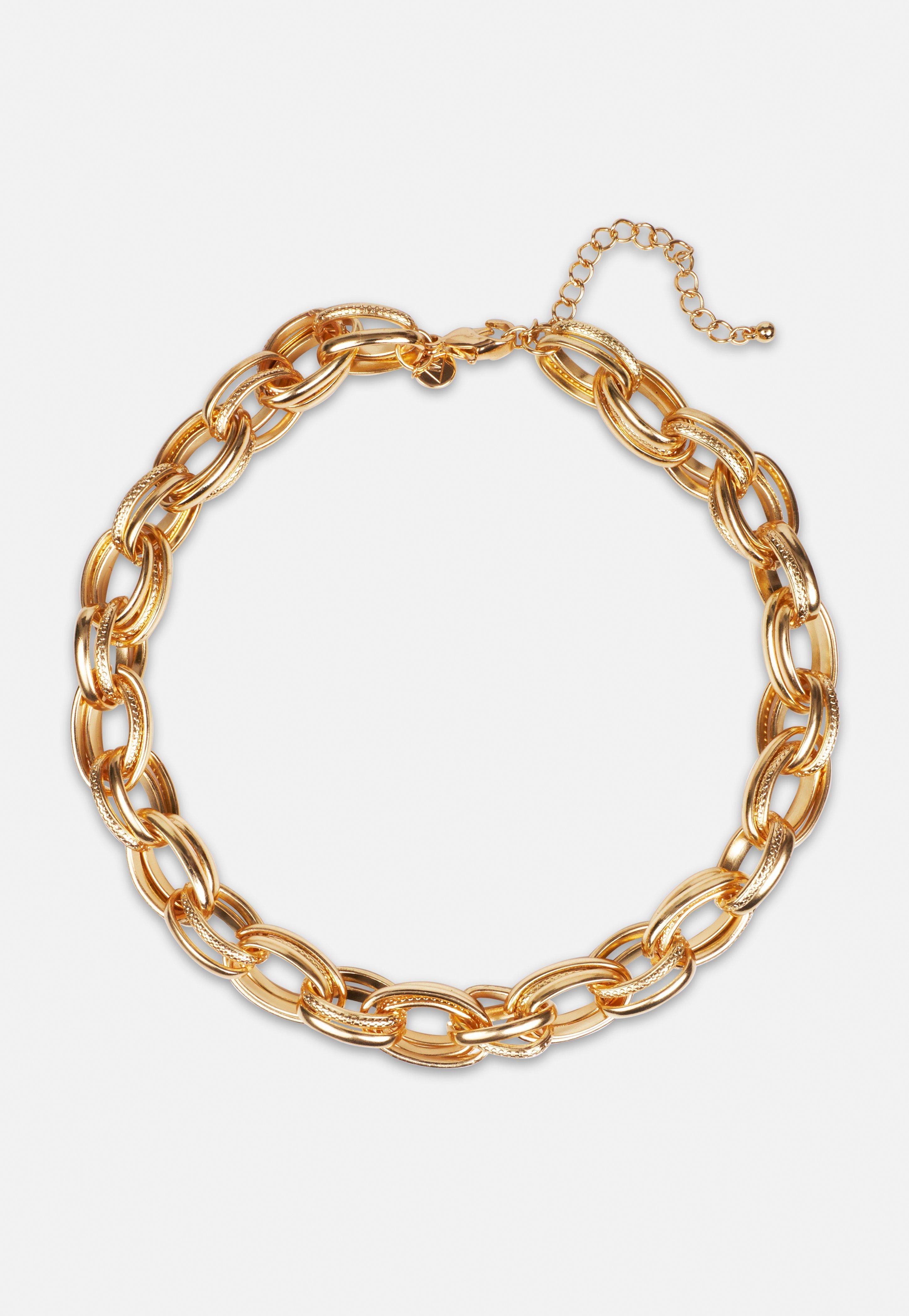 Gold Look Chunky Chain Link Necklace | Missguided (US & CA)