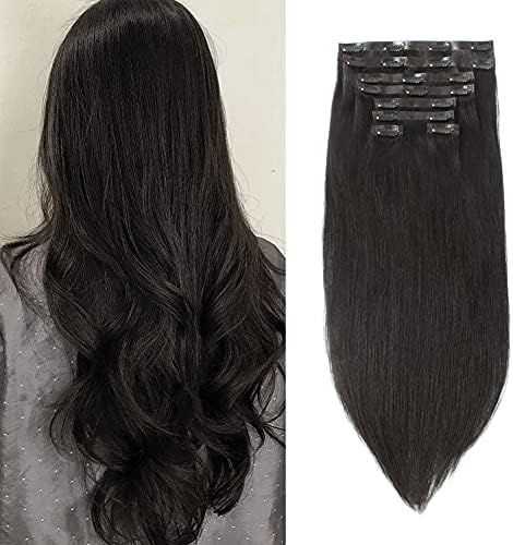 Amazon.com : Sixstarhair Clip In Hair Extensions Balayage Hair Extensions Balayge Dark Brown Fadi... | Amazon (US)