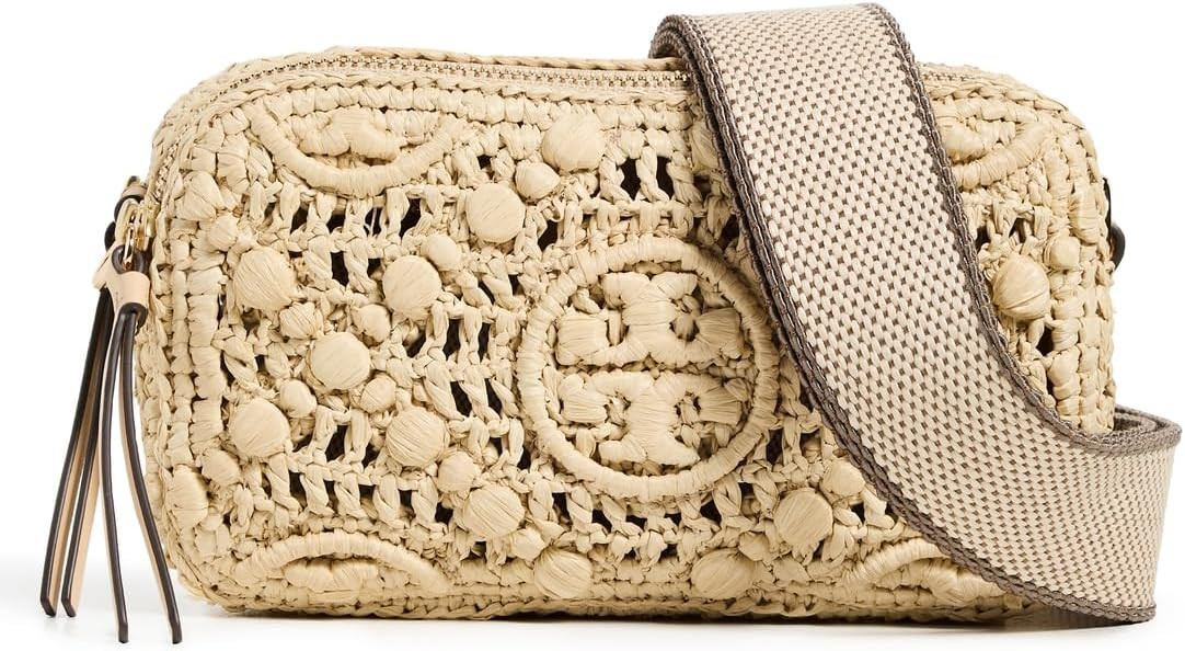 Tory Burch Women's Miller T Monogram Raffia Mini Crossbody Bag | Amazon (US)