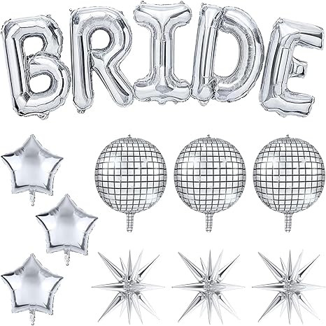 Bride Balloons Bachelorette Party Decorations - Silver Bachelorette Party Decorations Balloons 32... | Amazon (US)