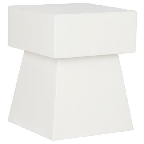 Laine Outdoor Side Table, Ivory | One Kings Lane