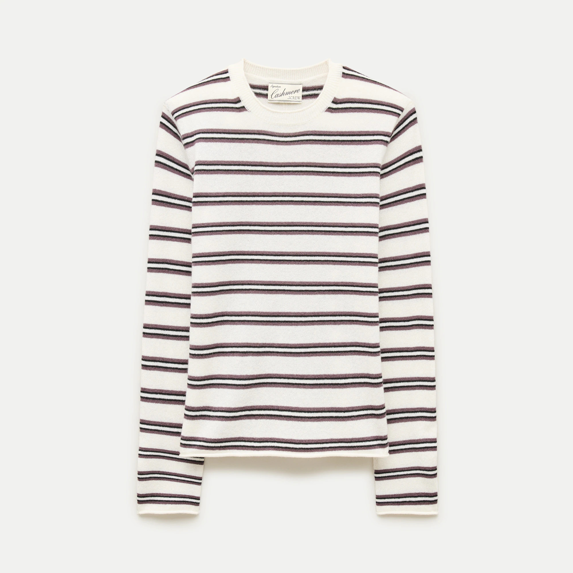 Rolled cashmere long-sleeve sweater in stripe | J. Crew US