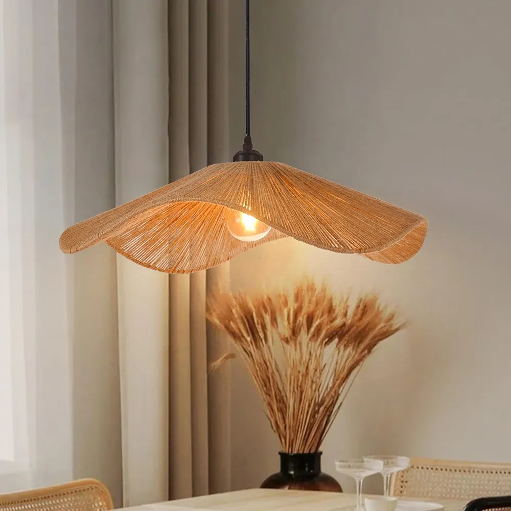 Arturesthome Rustic Farmhouse Chandelier Wicker Pendant Light Woven Ceiling Hanging Lighting for ... | Amazon (US)