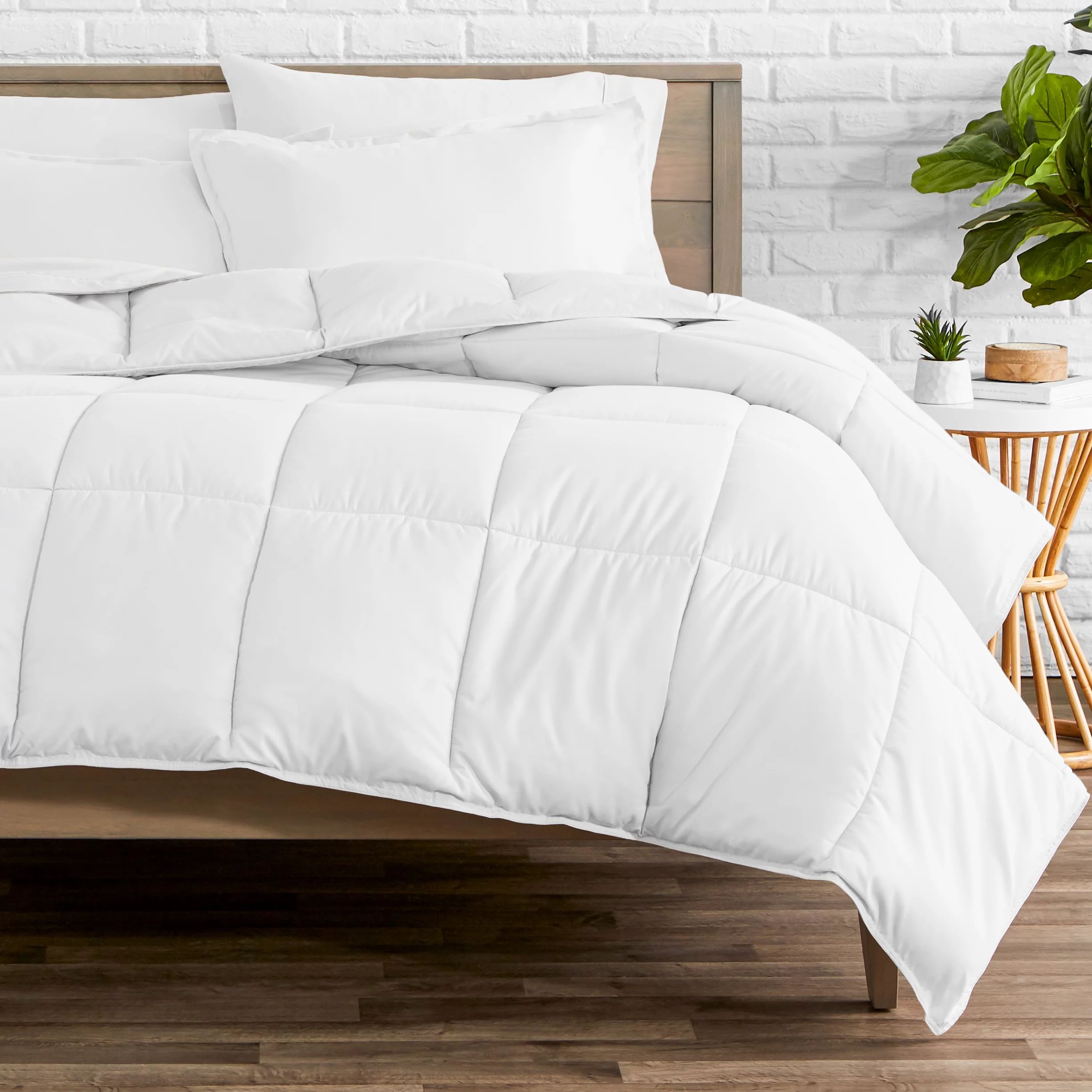 Bare Home Goose Down Alternative Comforter Set - Plush Fiberfill (Queen, Winter White) | Walmart (US)