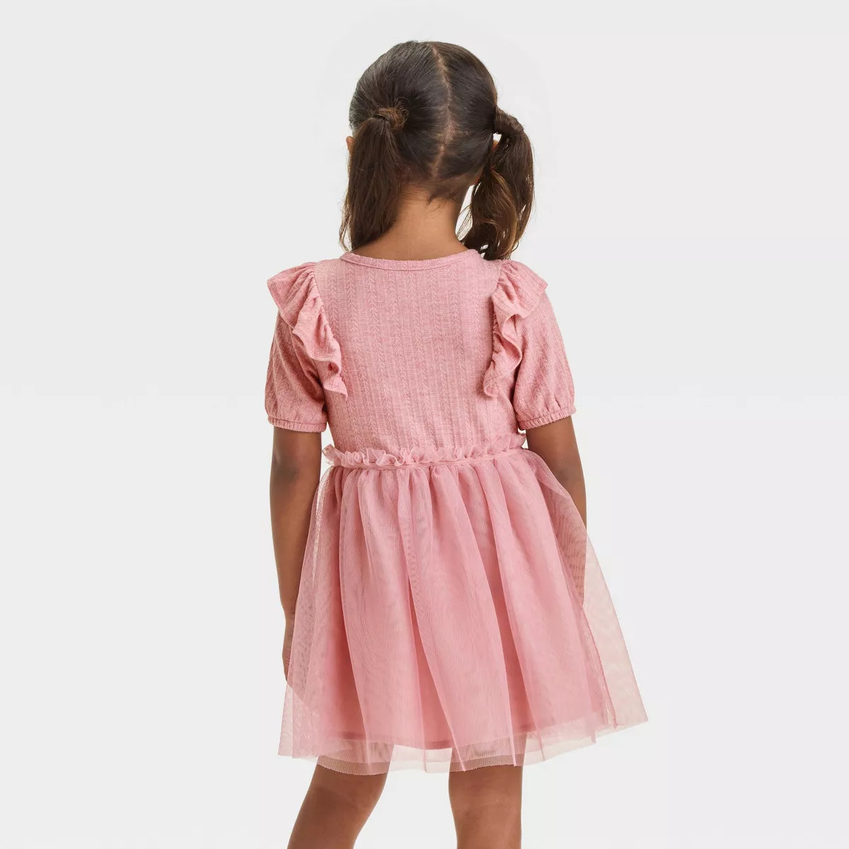 Toddler Girls' Short Sleeve Knit Tulle Dress - Cat & Jack™ | Target