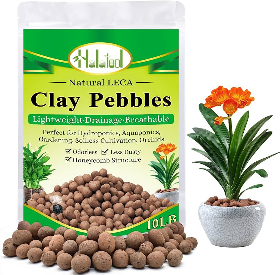 Halatool 10LB Leca Clay Pebbles for Plants 4mm-16mm Clay Balls 100% Natural Hydroton Leca Balls f... | Amazon (US)