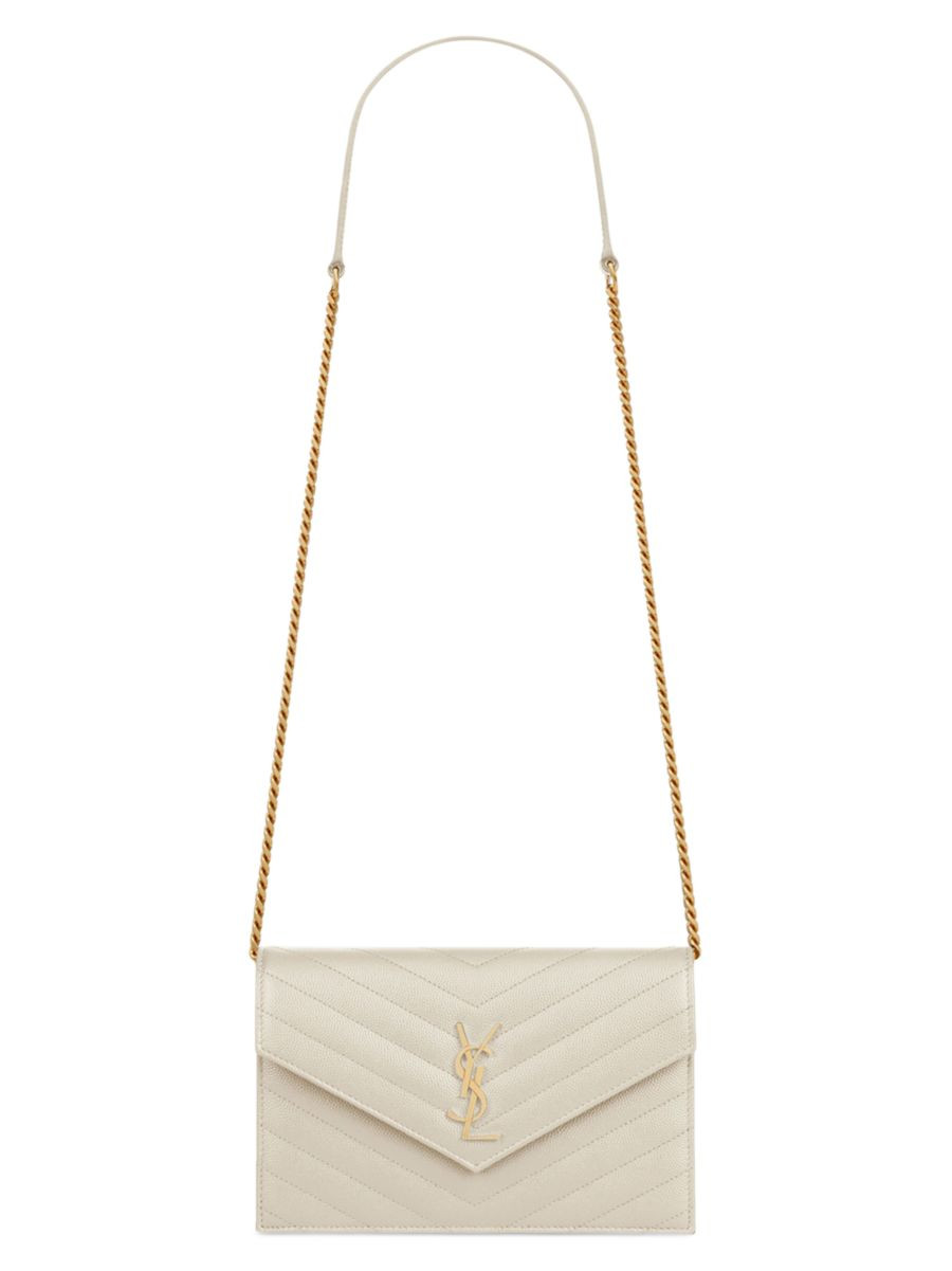 Cassandre Envelope Chain Wallet in Grain De Poudre Leather | Saks Fifth Avenue