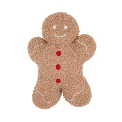 Saro Lifestyle Gingerbread Man Poly Filled Throw Pillow, 9"x12", Brown | Target