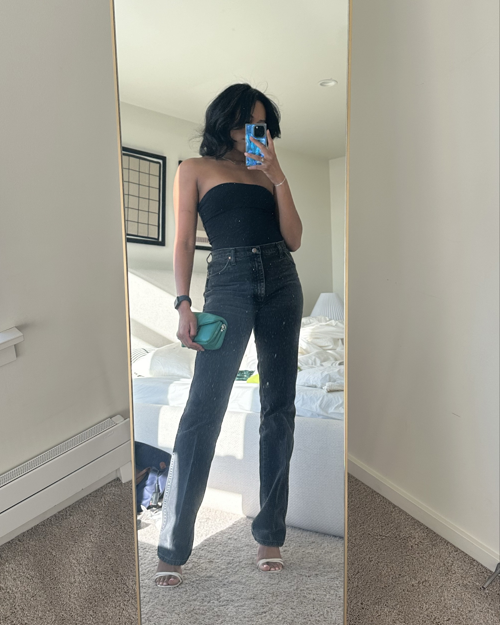 My Seahawks Dancers audition  social media takeover look 💁🏾‍♀️💙💚 the jeans are vintage, but I added some dupes! 