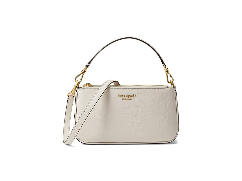 Kate Spade New York Morgan Saffiano Leather East/West Crossbody (Parchment) Wallet Handbags | Zappos