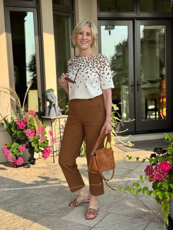 Crisp days call for effortless style 🍂 Cropped cognac utility pants meet a pebble print tee from Talbots—your go-to look for easy transitional dressing. #TalbotsStyle #EffortlessFall #TransitionalWardrobe 

#LTKSeasonal #LTKOver40 #LTKStyleTip